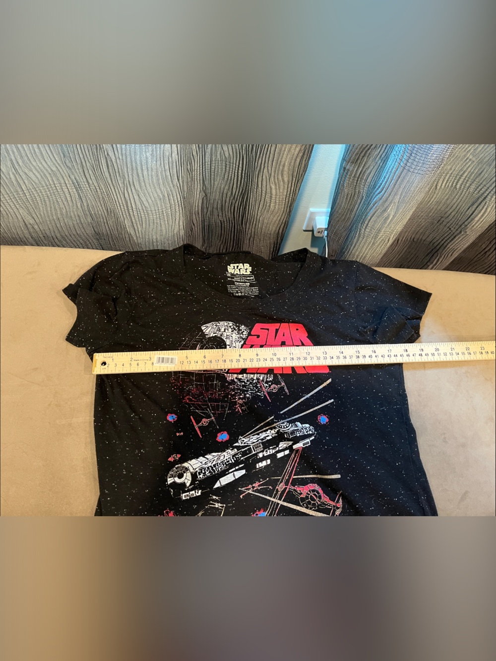 Star Wars Black Tee with Red Logo and Retro Space Graphic - Picture 4 of 5